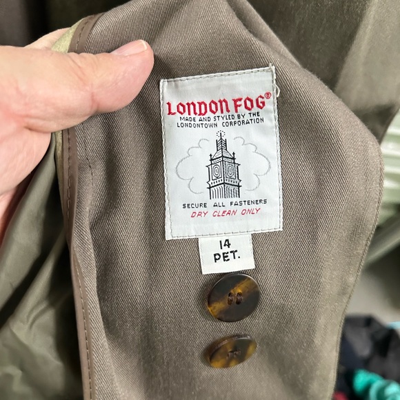 London Fog Men's Trench Coat - Dark Brown size 14 removable lining - Picture 13 of 15